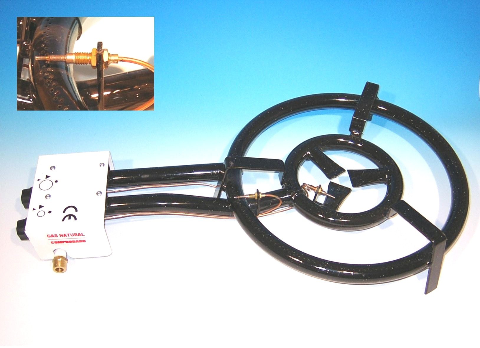 La Ideal Profesional Gas Quemador de Anillo, Negro, 60 cm