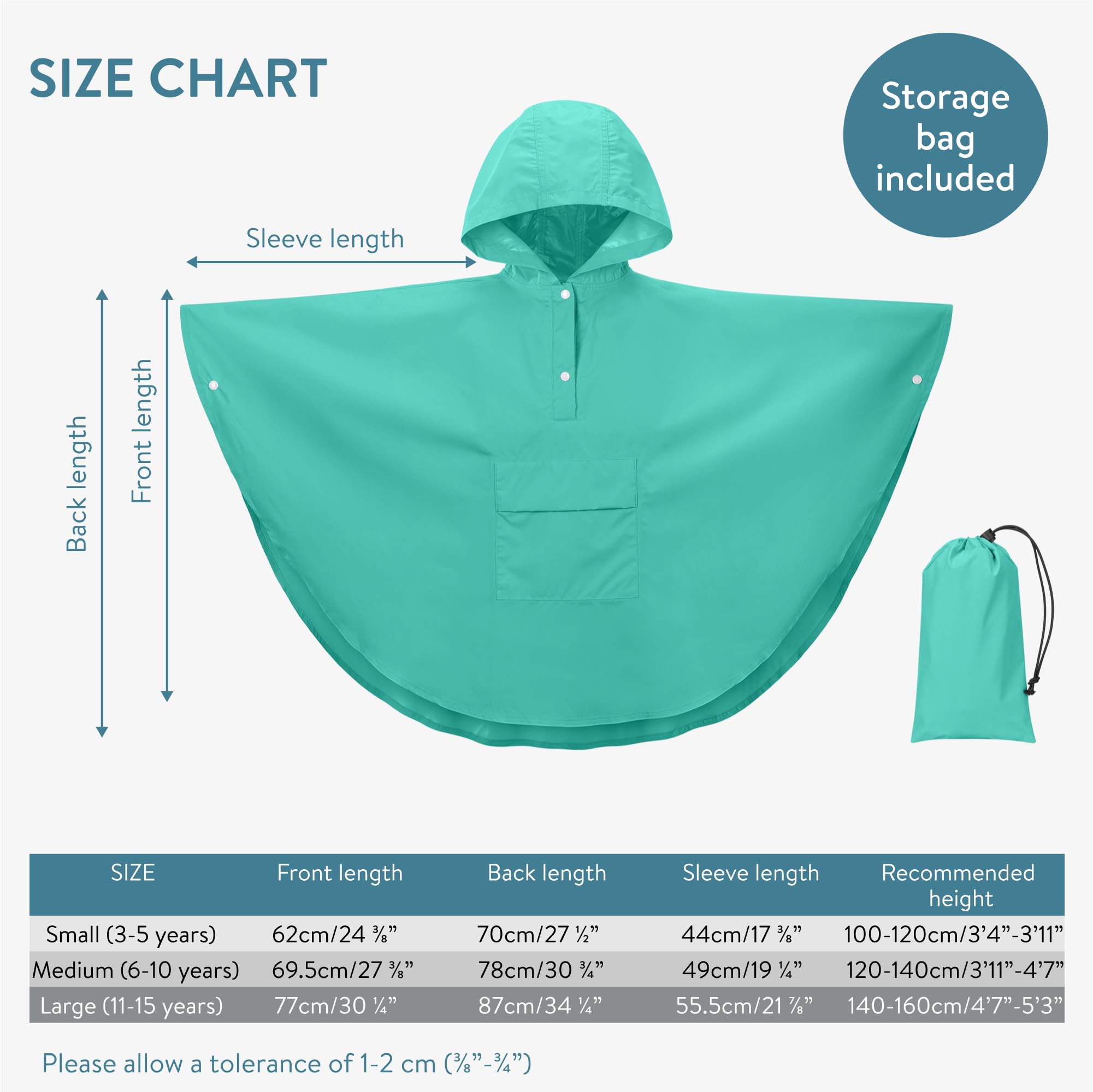 JEMIDI Poncho Impermeable Niño - Capa de Lluvia Infantil Mágica con Cambio de Color al Contacto con Agua - Con Bolsa de Transporte - Poncho Lluvia Niña Niño 3-5 Años - Morado