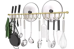304 Stainless Steel Brass Pot Rack for Wall Mount
