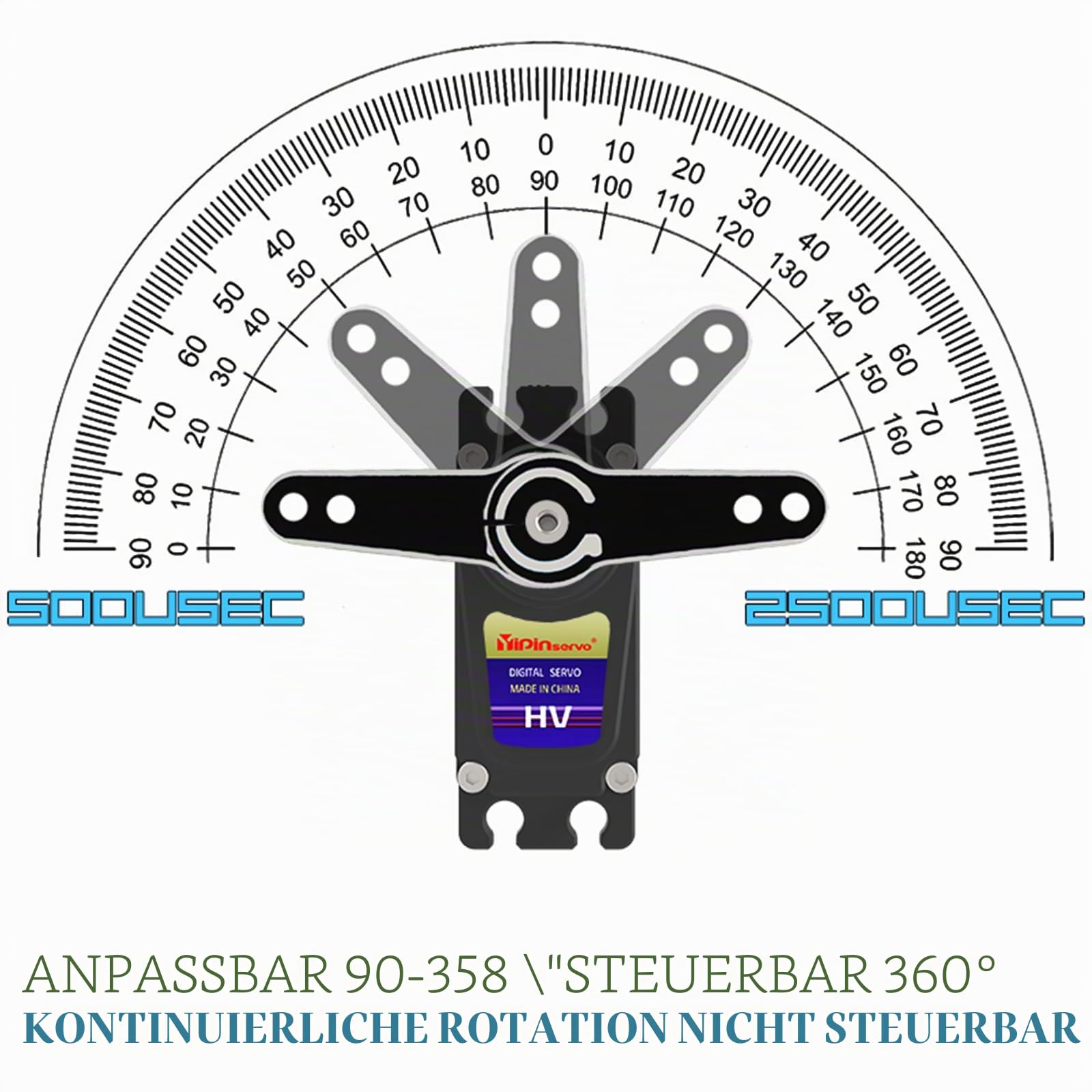 70kg Digital Servo 8.4V 180° Brushless RC Servomotor High Torgue Wasserdicht IP68 Stahl Helical Gear mit 25T Servo Arm 1/8, 1/10 RC Auto Roboter Boot