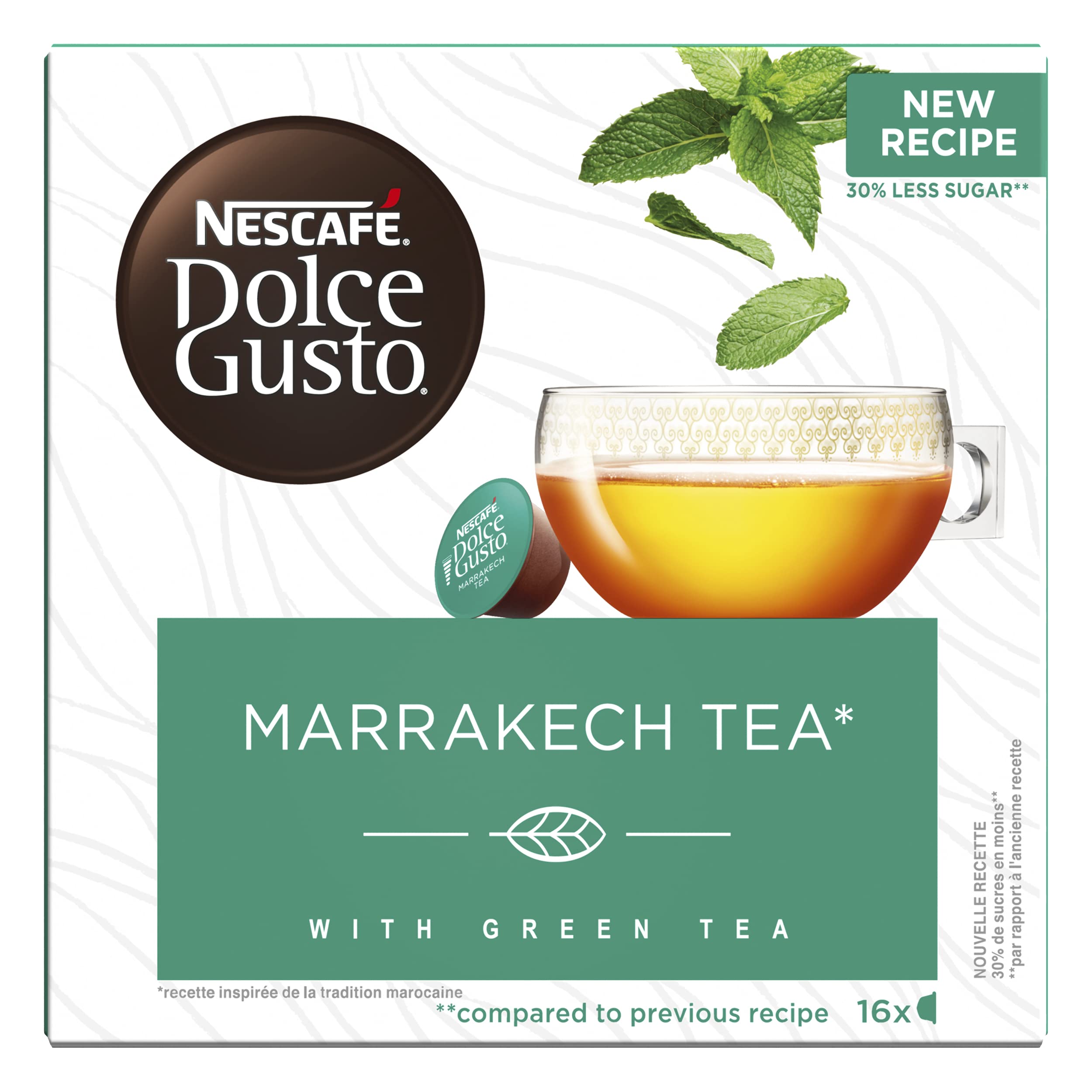 Nescafé Dolce Gusto Marrakech Tea - Thé - 96 Capsules (Pack de 6 boîtes x 16) & Espresso - Café - 90 Capsules (Pack de 3 boîtes XL x 30)