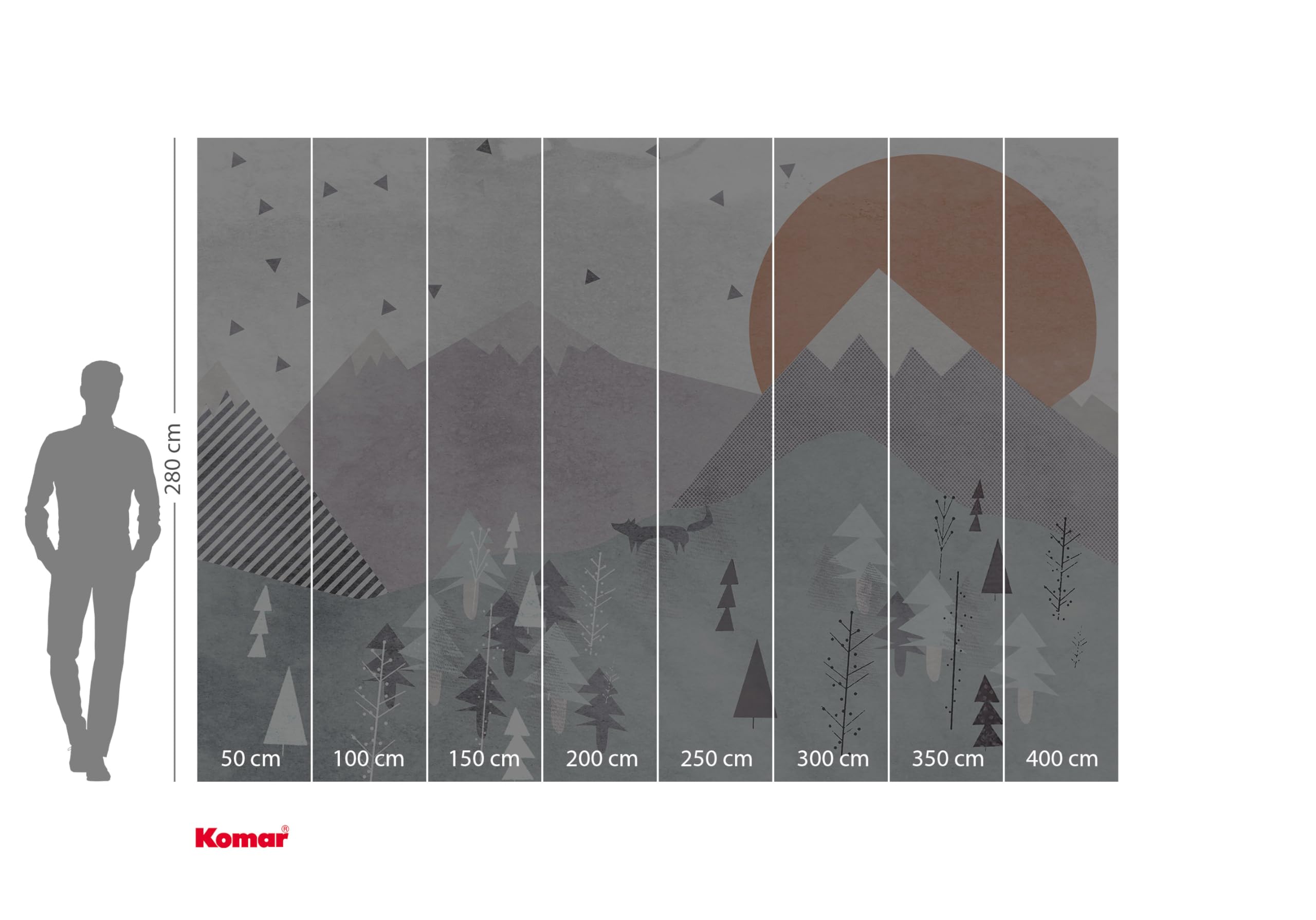 Behang - Fotobehang Een bospad in de herfst - Breedte 420 cm x hoogte Behang - Fotobehang Een bospad in de herfst - Breedte 420 cm x hoogte