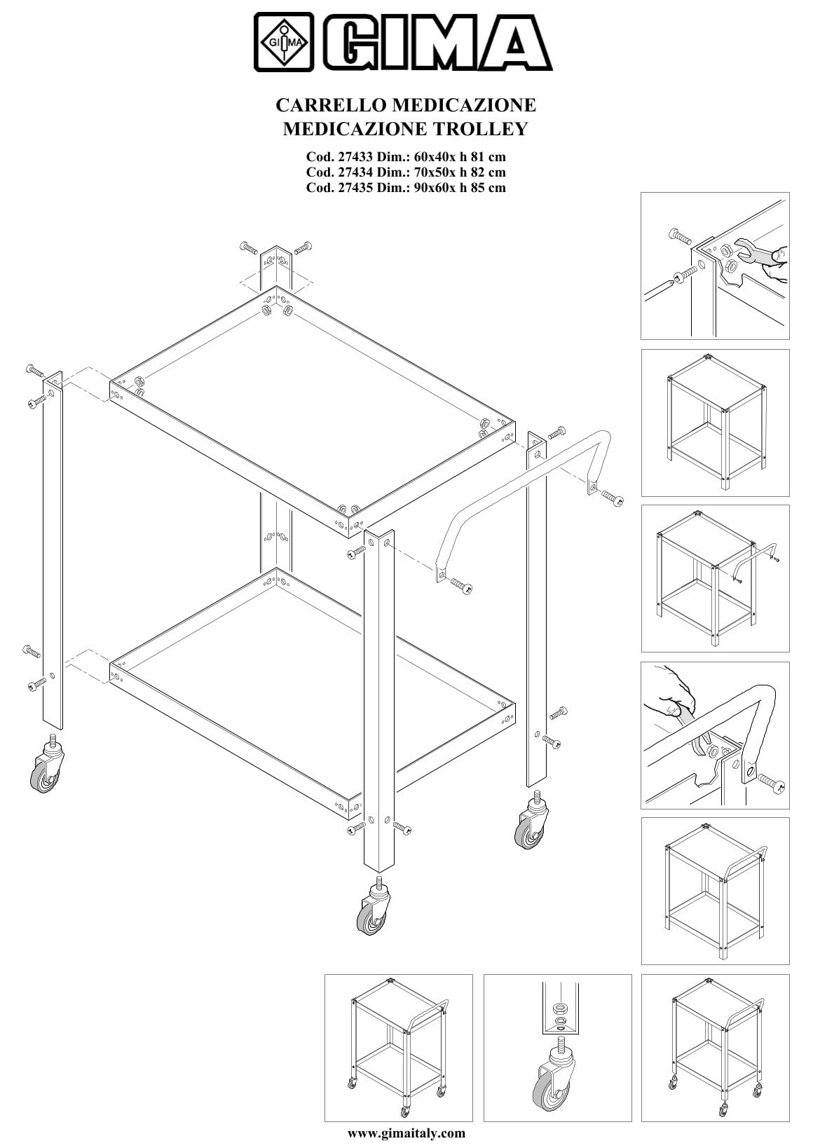 GiMa 27433 Dressing Trolley, klein