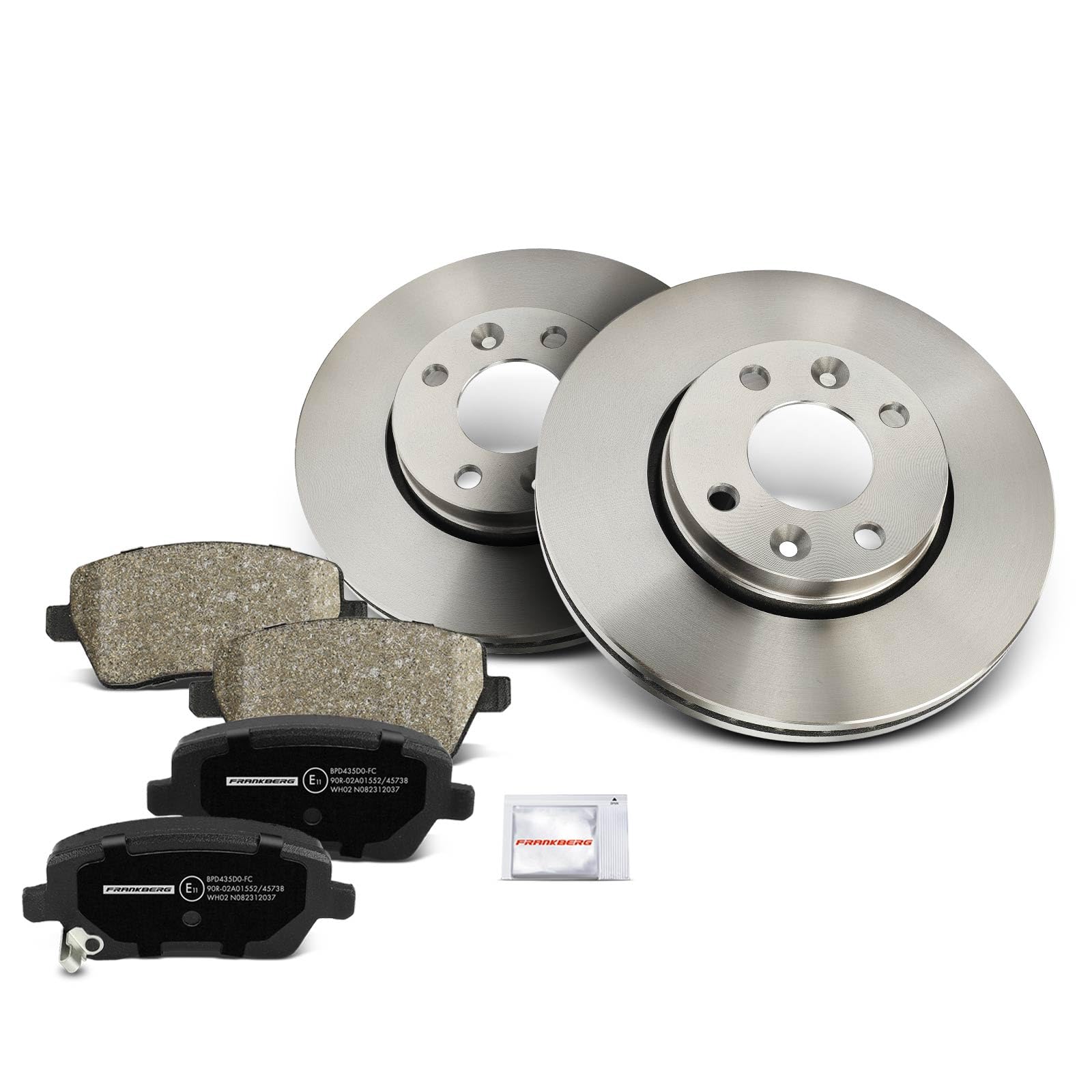 Frankberg Set freni incl. 2x Dischi Freno + 4x Pastiglie dei Freni Anteriore Compatibile con C.a.p.t.u.r I H5 J5 Clio IV BH Dokker MPV KE Replace# 410608481R, 8671016692