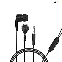 Hitage Basic Plus Crystal Clear Sound in-Ear Wired Headset with Mic (Black, in The Ear)