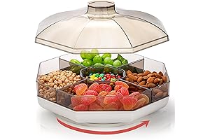 Rotating Lazy Susan Serving Tray with Lid