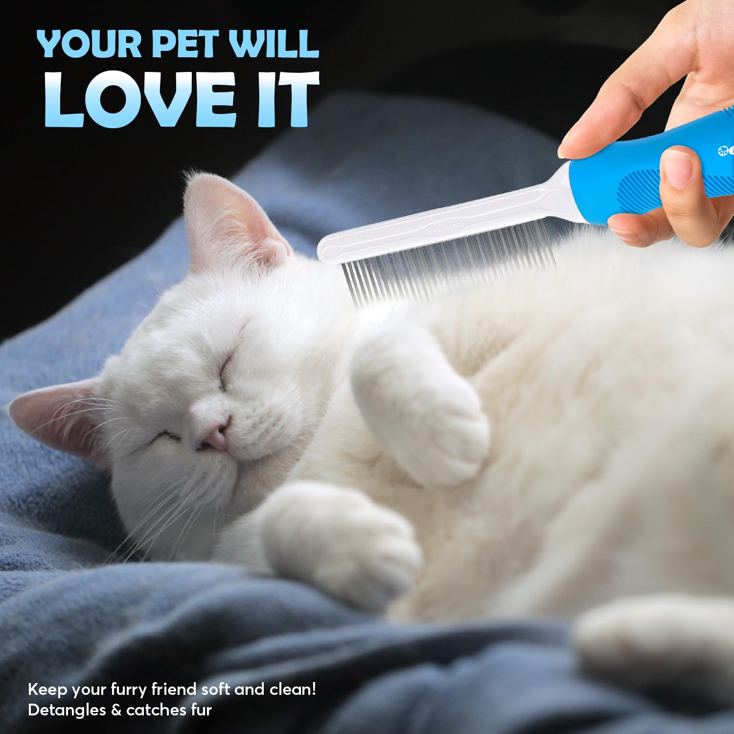 TAIKOUL Pettine per la cura del pelo per cani e gatti con cesoie lunghe e corte per cani, levigatrice ad artiglio con LED, 45 decibel super silenziosa