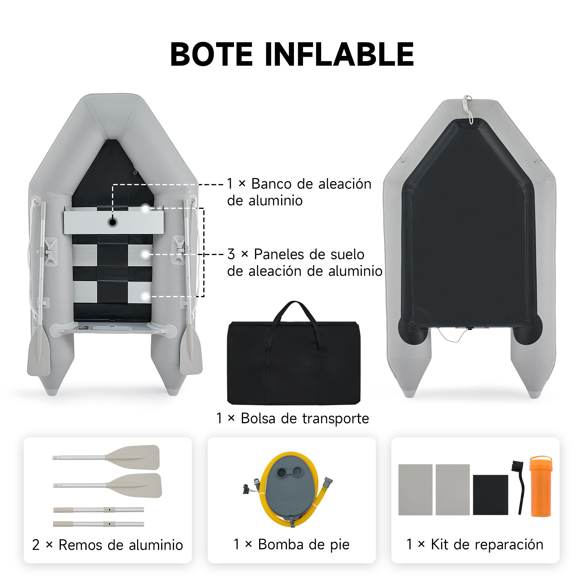 DARTMOOR Bote Hinchable para Adultos Barca Hinchable para Pesca con Remo