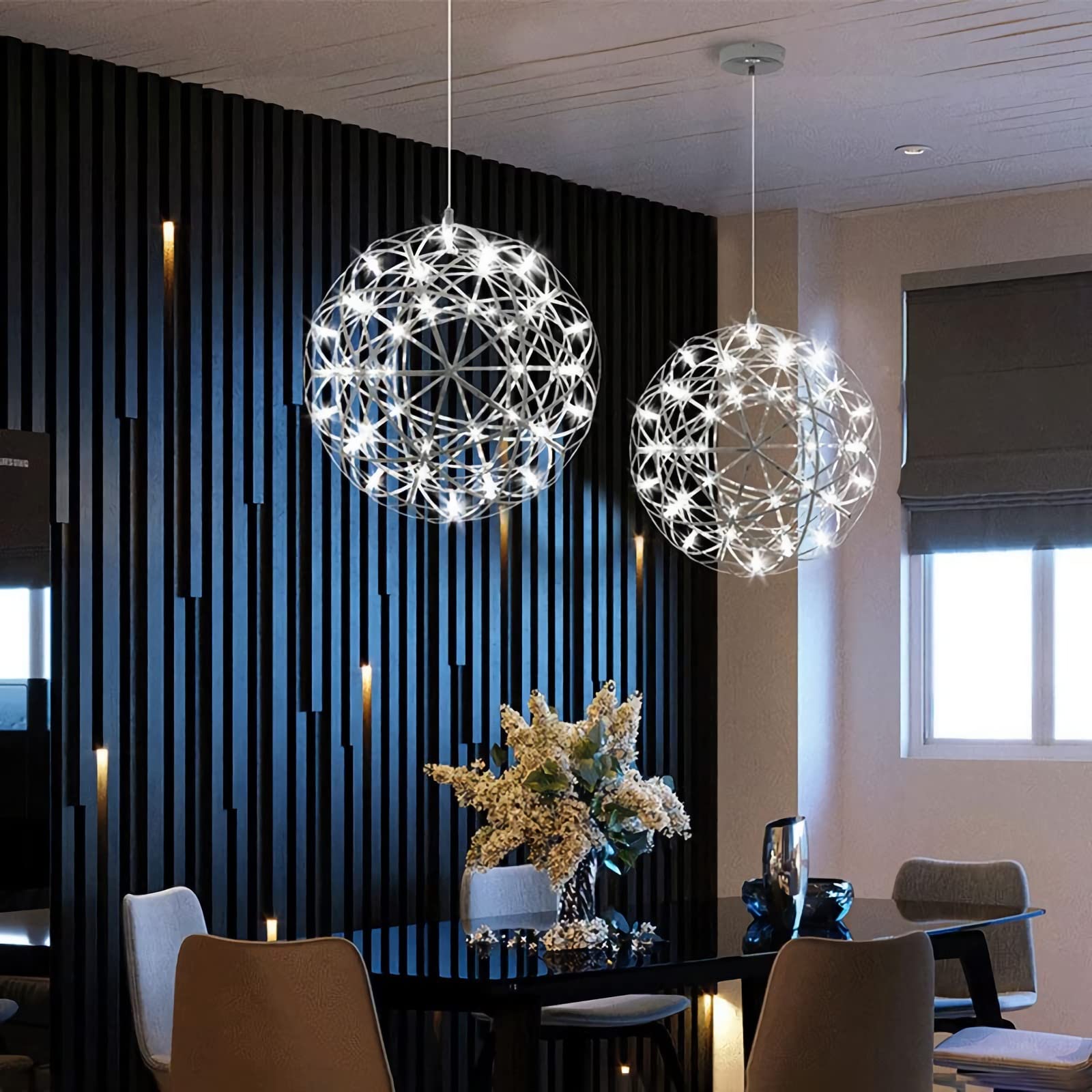Lampa wisząca LED Spark Ball Gold 30cm 6500K nowoczesny żyrandol sufitowy