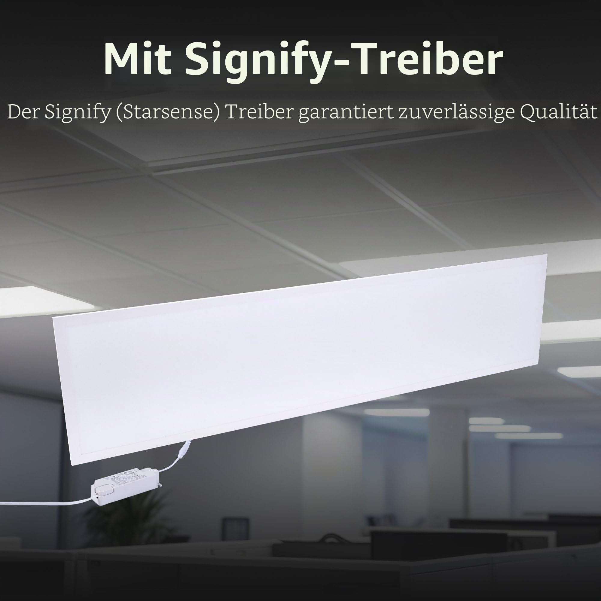 Ledvion 6er Set LED Panel 120x30cm 36W 4000K UGR <22 Rechteckig | Flimmerfreies, gleichmäßiges Arbeitslicht für Rasterdecken in Büro, Schule, Praxis, Werkstatt oder Gewerbe
