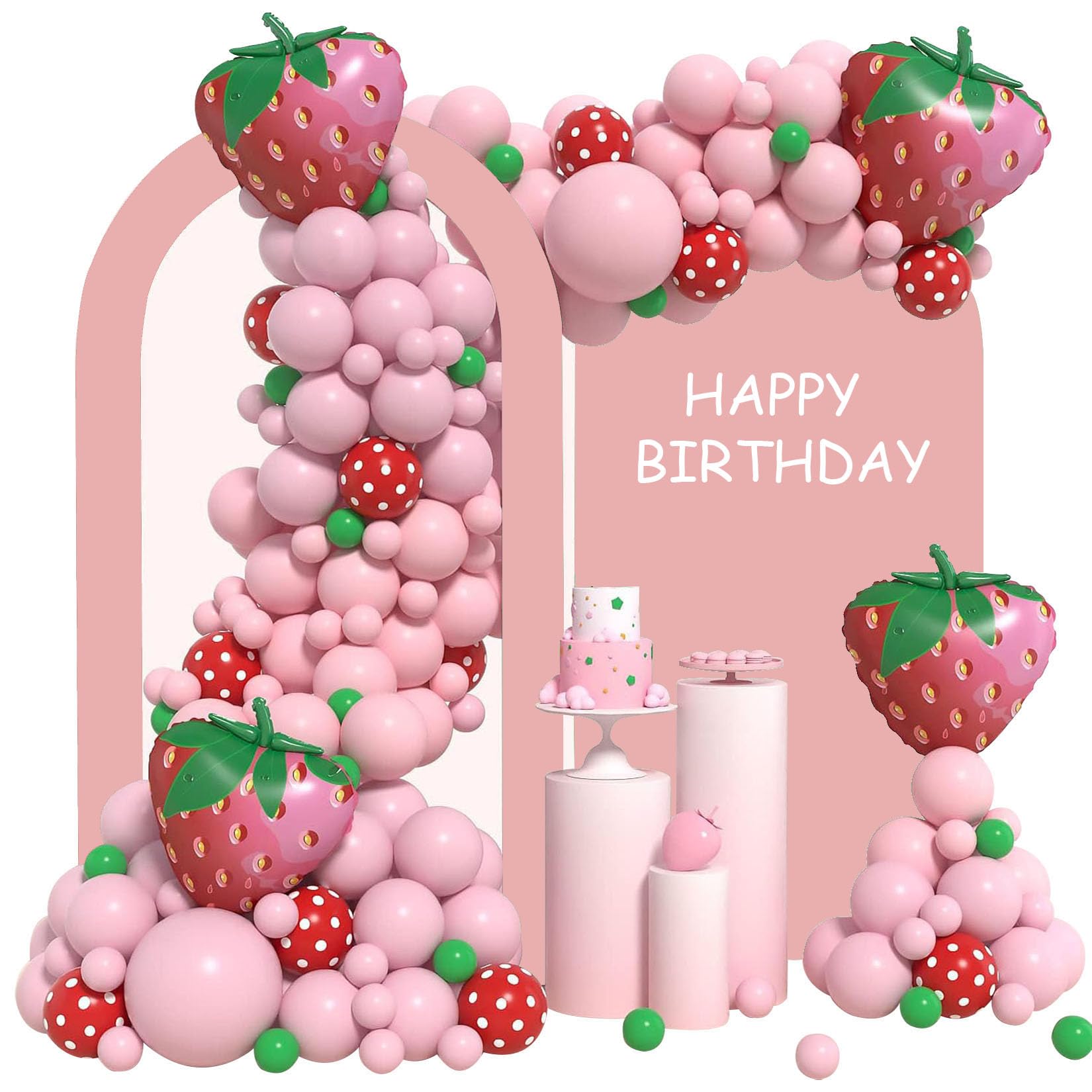 Strawberry Balloon Set for Birthday Party and Anniversary (Set A)