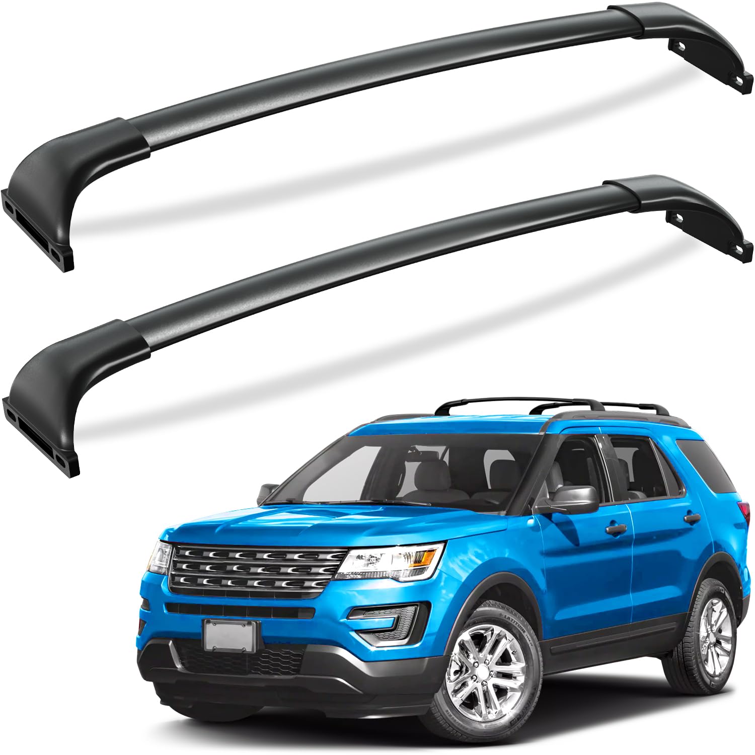 Photo 1 of Tuyoung 300lbs Roof Rack Cross Bars Compatible with Ford Explorer 2016 2017 2018 2019 (Base/XLT/Limited/Sport/Platinum), Aluminum Crossbars Rooftop Cargo Bag Bike Luggage Carrier