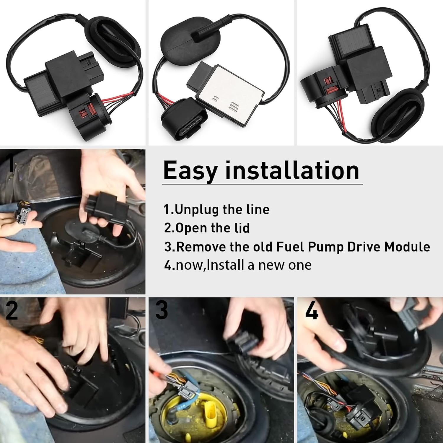 1K0906093G Fuel Pump Drive Module Compatible with Volkswagen Jetta 2010-2017 2.0L 2.5L 1.4L 1.8L,Beetle 2012-2017 2.0L 2.5L 1.8L,Passat 2008-2010 2.0L,Golf 2010-2014 2.0L 2.5L,Cc 2009-2017 2.0L
