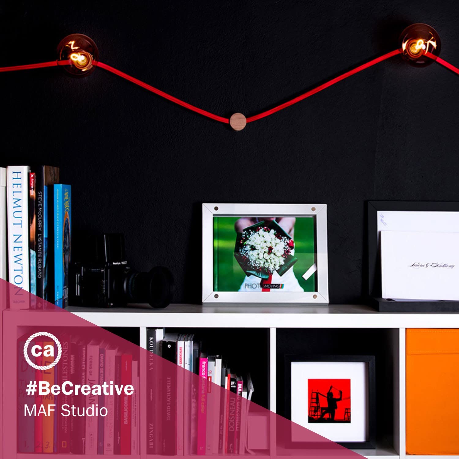 creative cables Kit Wiggle Filé System - con 3m cable textil guirnalda y 5 accesorios de madera - ECC37