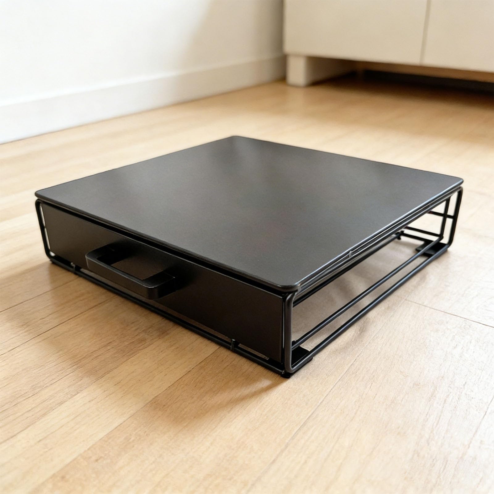Tnfeeon Cassetto per Cialde di caffè per Contenere Tazze, 36 Capsule, Organizer da Banco di Grande capacità Sotto la Macchina per il caffè, Contenitore per Cialde in Ferro con Scivolo Liscio (BLACK)