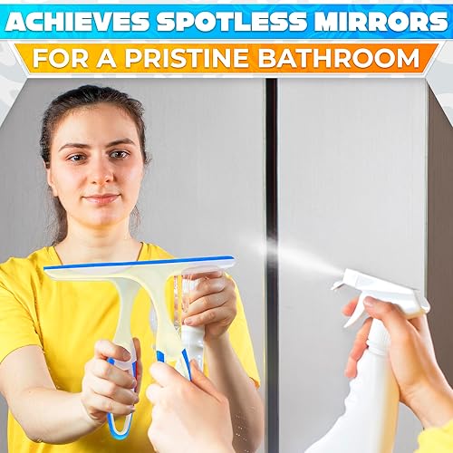 Miniatura 6 de 4 espátulas de mano de 9.5 pulgadas para cristal de ducha, agarre de plástico duradero, colores aleatorios, hoja de silicona flexible, gancho fácil