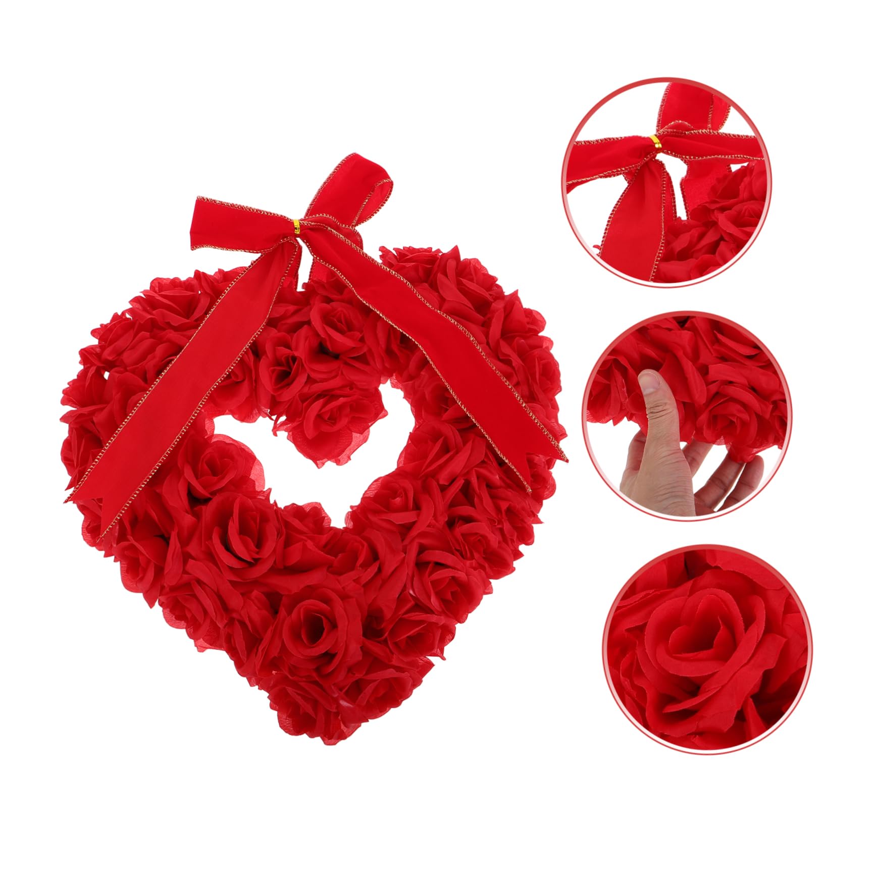 MAGICLULU De Rosas para Decoración De San Valentín Colgante Forma De Corazón para Ceremonias De Boda y Decoraciones De Fiesta Guirnalda Romántica para Decoración De Puerta De San