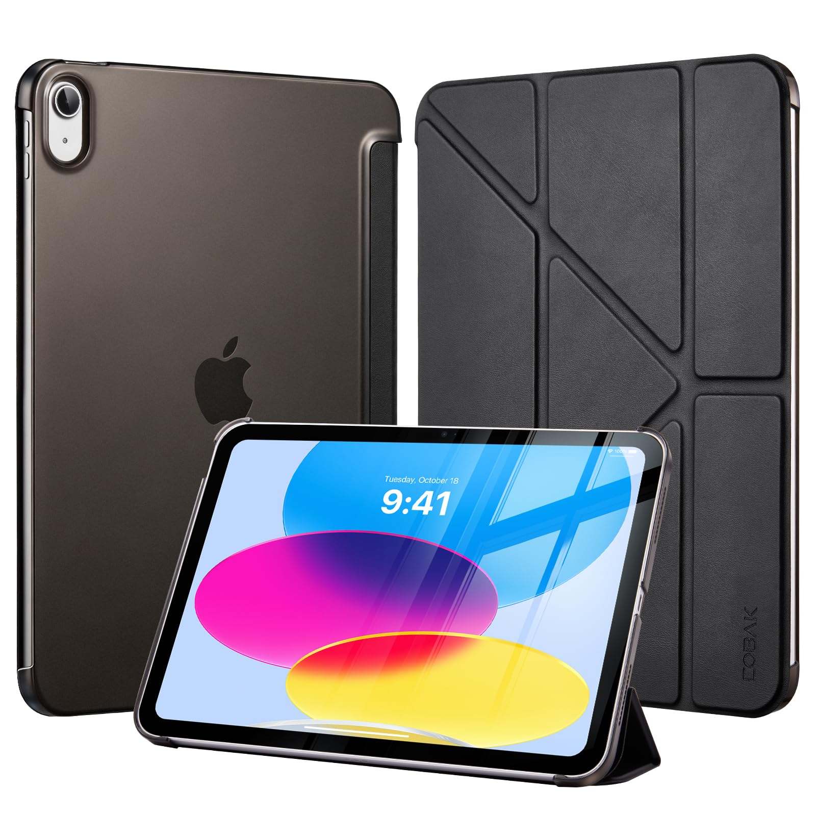 CoBak Hülle für iPad (A16) 11. Gen. 11 Zoll 2025, iPad 10. Gen. Hülle 10,9 Zoll 2022 – Schutzhülle mit Mehrpositionen-Ständer im Hochformat, Stifthalter und automatischem EIN-/Aus-Schalten