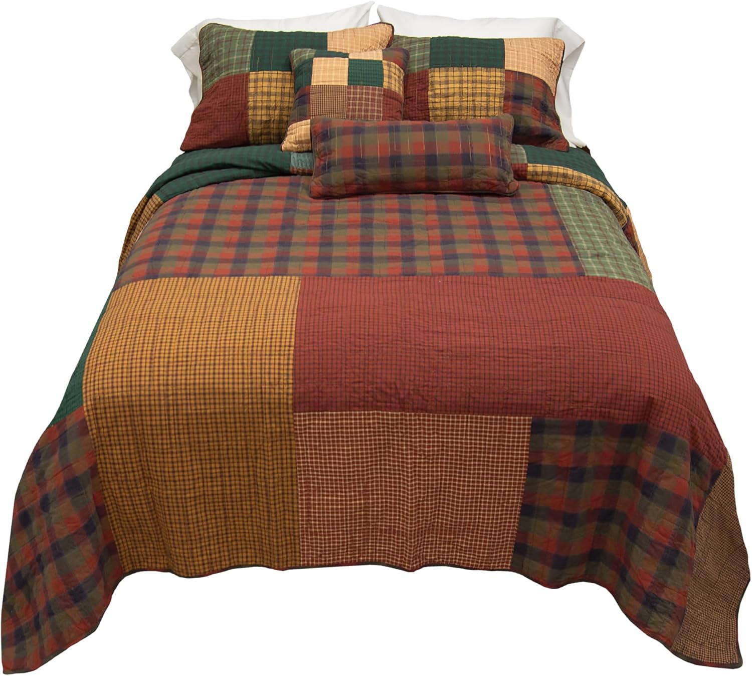 Donna Sharp Campfire Square Patchwork 100-Percent Cotton King Quilt