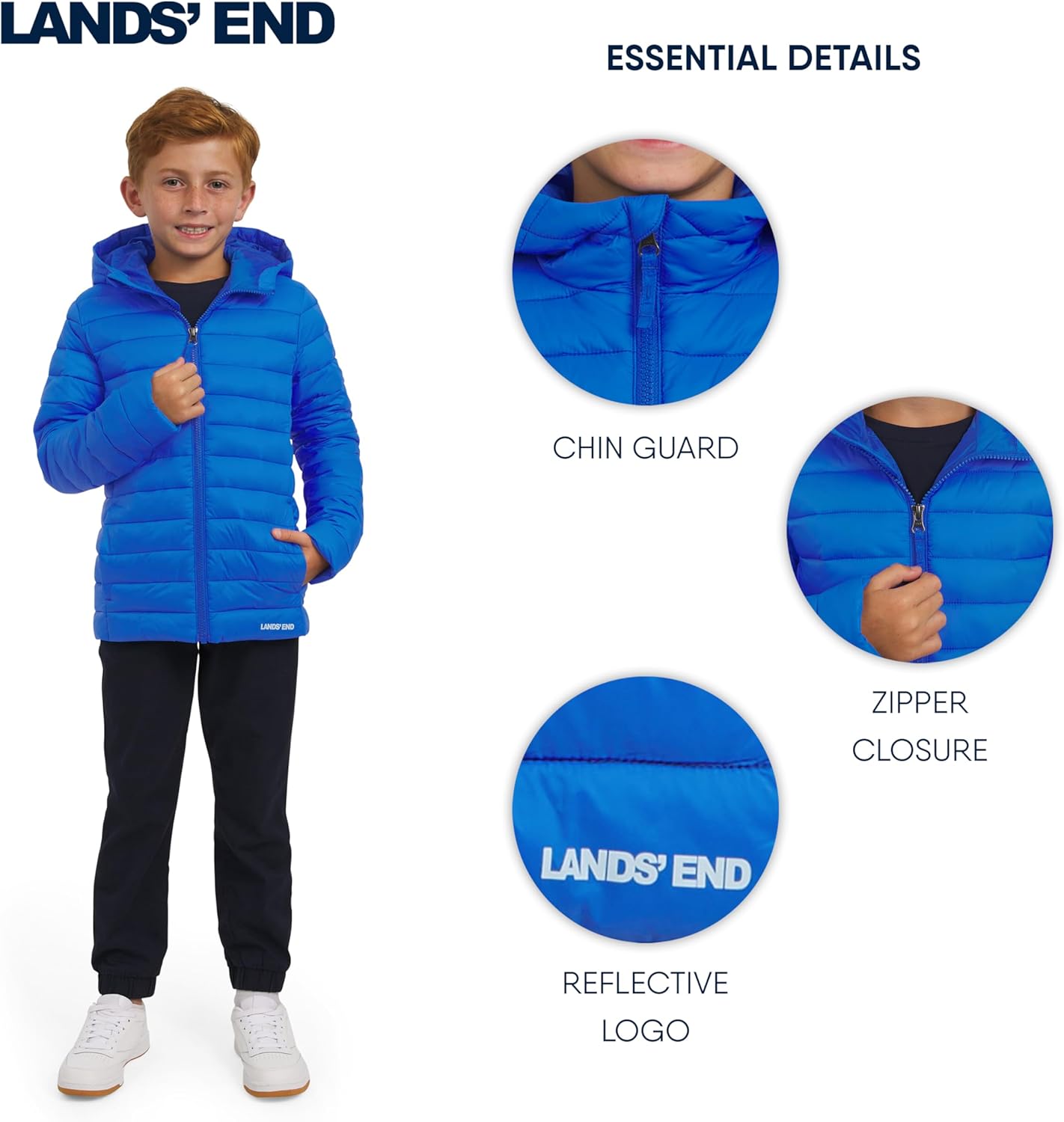 Lands' End Boys' Lightweight Packable Insulated Puffer Jacket - Image 6