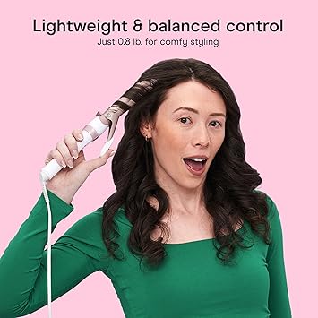 Conair Double Ceramic 1-Inch Curling Iron, Classic Curls for All Hair Types, 30 Heat Settings up to 400F, Dual Voltage, Auto-Off, White/Rose Gold, CD701GNR