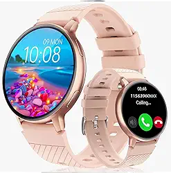 Hrich Smartwatch, Relógio Inteligente, Pode Fazer e Receber Chamadas, com Notificacao de Mensagem,100+modos Esportivos (cor-de-rosa)