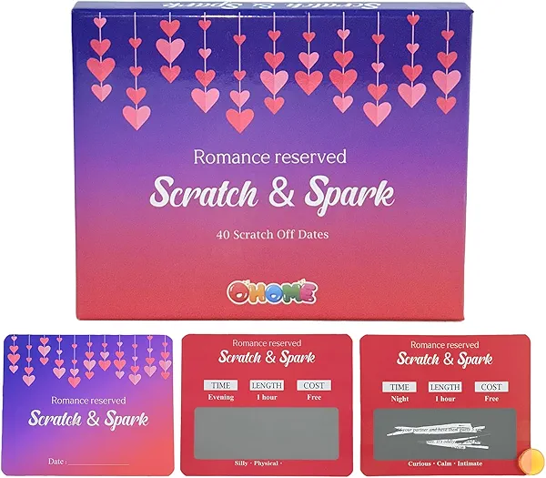 OHOME 40 Scratch Off Date Card for Women Men,Couples Gifts for Boyfriend Girlfriend | Gifts for Wedding Engagement,Bridal Shower,Birthday - Stocking Stuffers for Adults