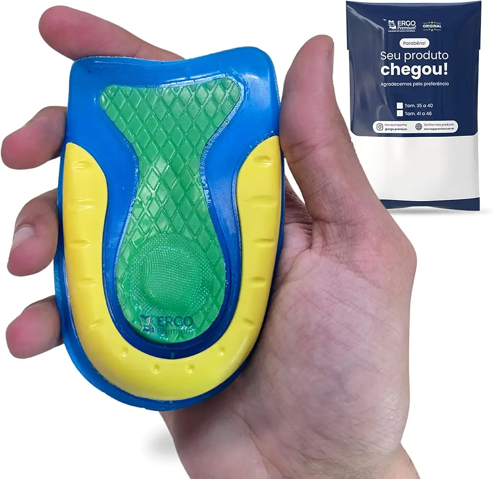 Palmilha Para Calcanhar Tratamento Esporão de Calcâneo e Alivio da Dor Gel Anti-Impacto para Uso Diário (41-46)