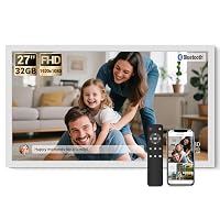 BSIMB Large Digital Picture Frame 27 Inch, 1920x1080 FHD WiFi Digital Photo Frame Electronic 32GB Display, Wall Mount Included, Share Pictures/Videos via App Easy Setup Gifts for Mom(Non-Touch), White