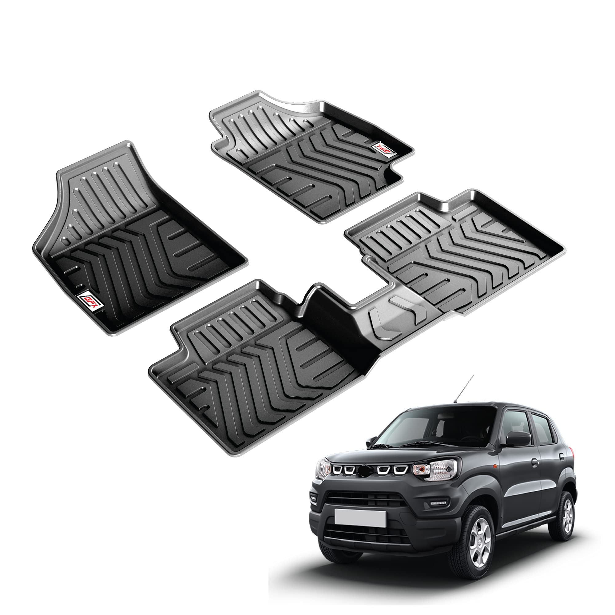 GFX TPV Passenger Car Floor Mats for S Presso, Black - Image 1