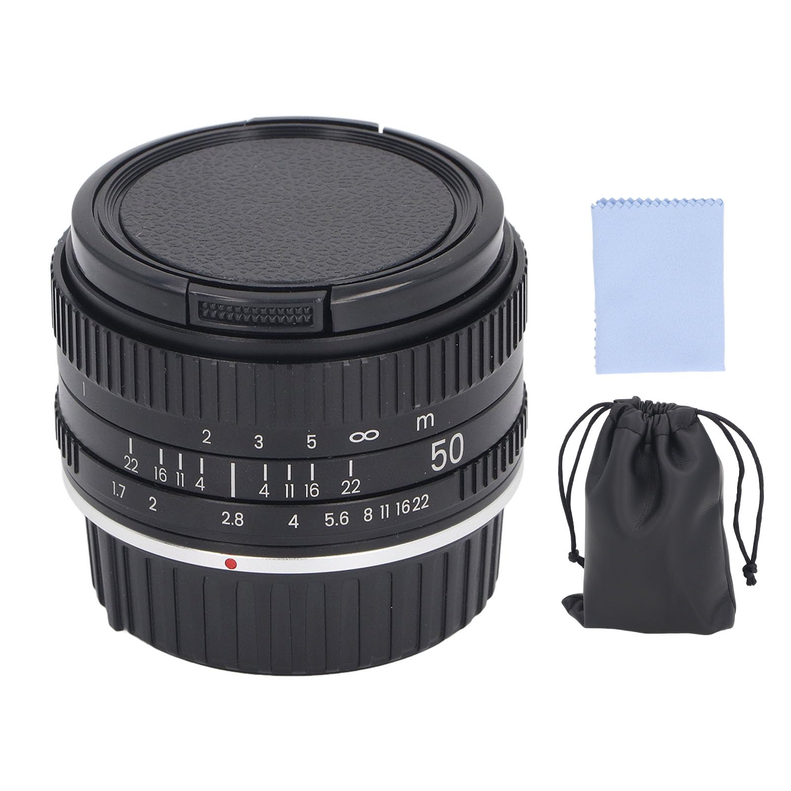 Obiettivo da 50 Mm F1.7 Ad Ampia Apertura, Obiettivo per Ritratto Full Frame per Fotocamera con Messa a Fuoco Fissa Manuale per DSLR con Attacco F, Fotocamera Mirrorless con