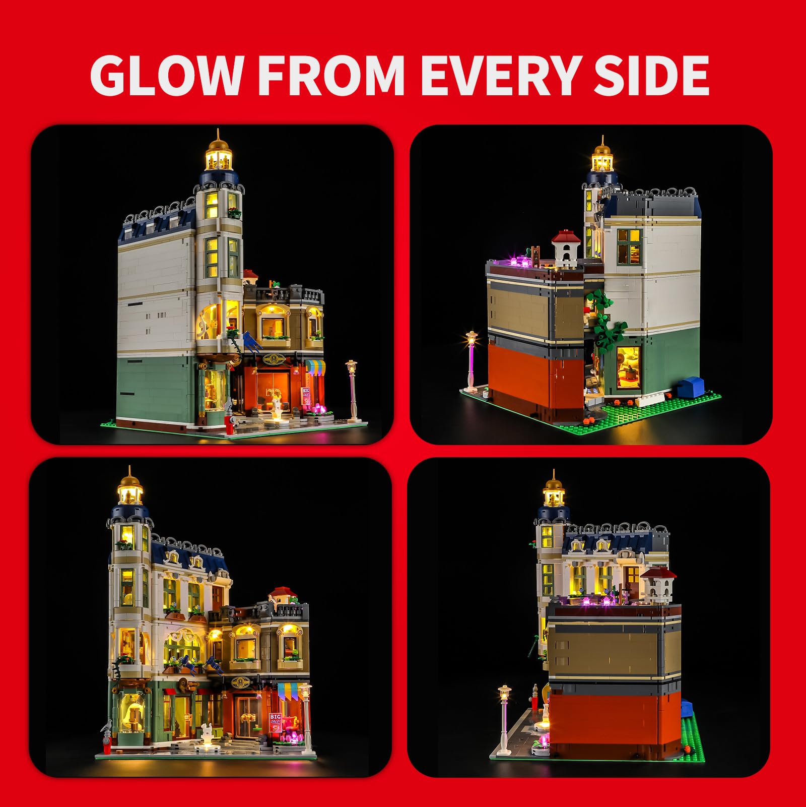 BRIKSMAX Oświetlenie LED do Lego Icons ulicy handlowej 11371, kompatybilny zestaw świateł do klocków – bez zestawu Lego, dekoracyjne światło premium do modelarstwa, dekoracja domu, prezent dla