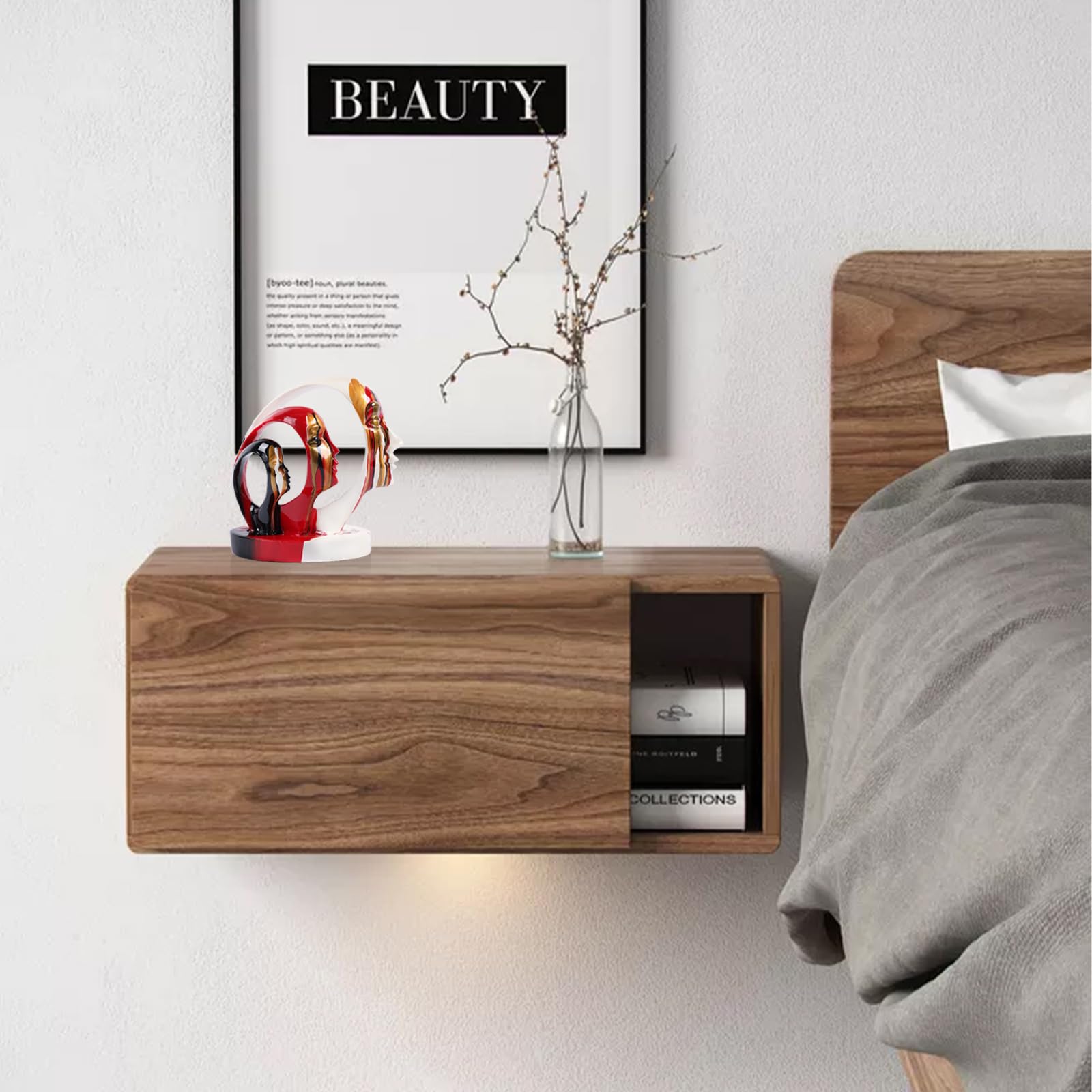 DOVDOV Abstrakte Statuen und Skulpturen, moderne minimalistische kreative Gesichtskunst-Skulpturen, bunte Denker-Statuen für Wohnzimmer, Couchtisch, Heimbüro, Schlafzimmer-Dekor-Füllung (BRW)