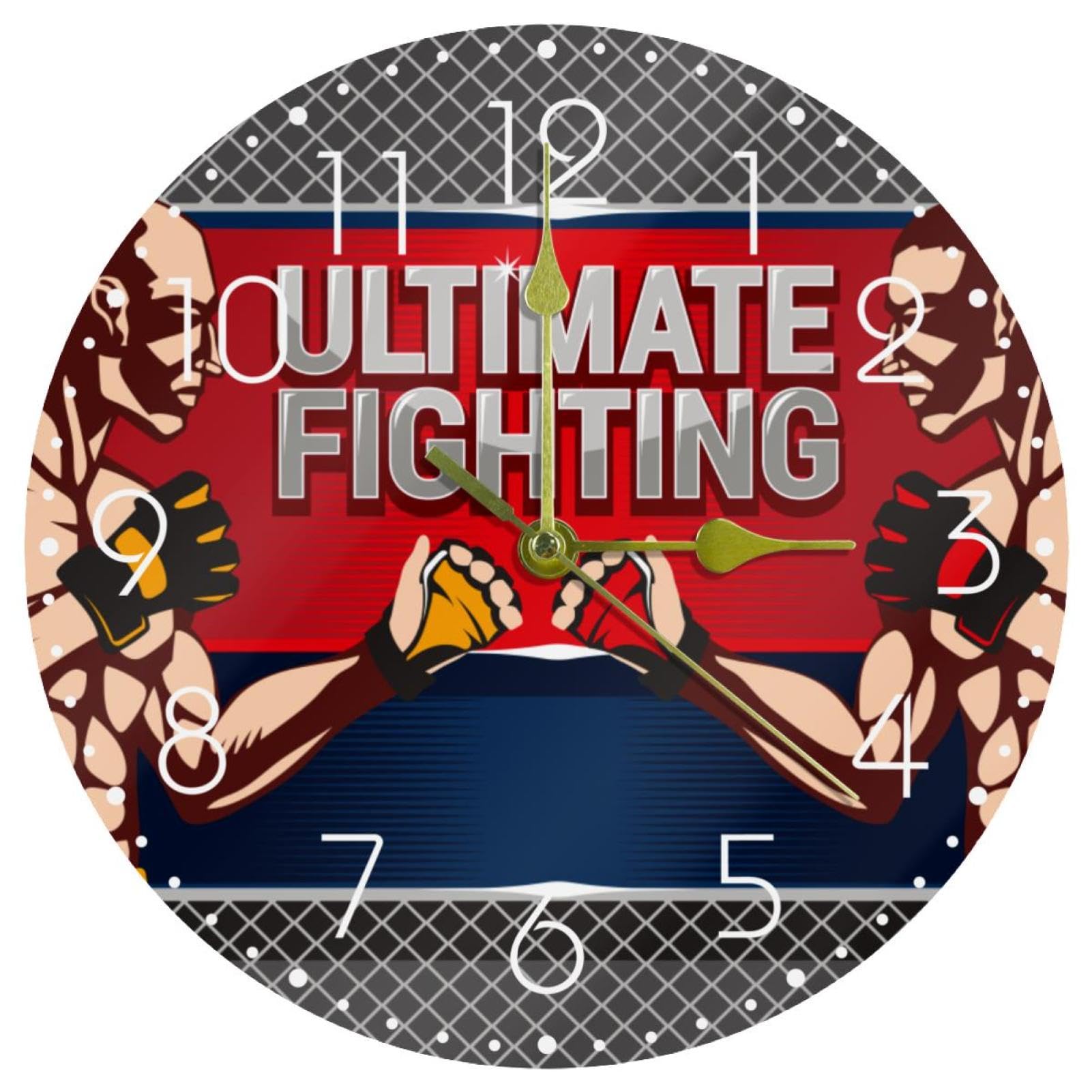 Horloge silencieuse boxe combat 25,4 cm sans tic-tac à piles