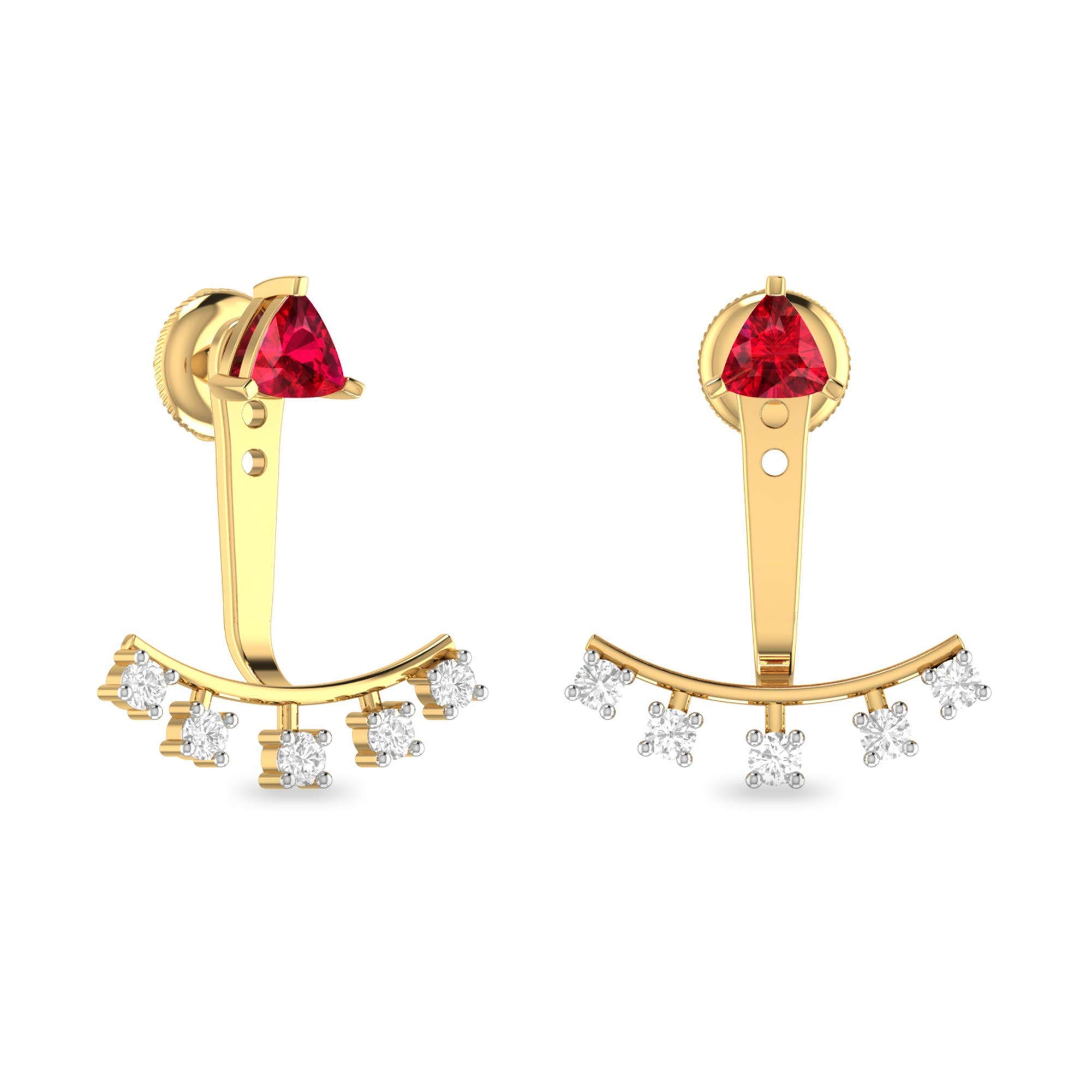yellow-gold and Diamond Stud Earrings for Women-image-11