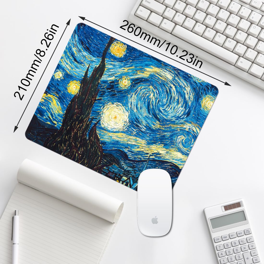 Alfombrilla Ratón, Fibra Extrafina Alfombrilla para Computadora, Mouse Pad, Materiales Duraderos, Portátil, Patrón clásico de pintura al óleo, para Ratón con Cable o Inalámbrico, multicolor