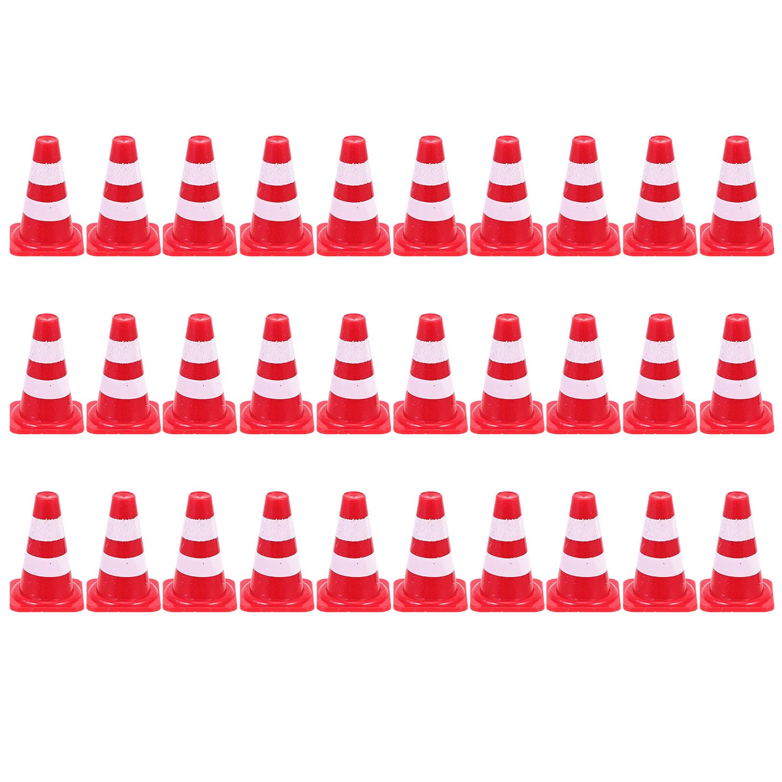 Toddmomy Kids Mini Traffic Cones Set 30Pcs Roadblock and Traffic Sign Toys for Early Road Safety Education and Role Play