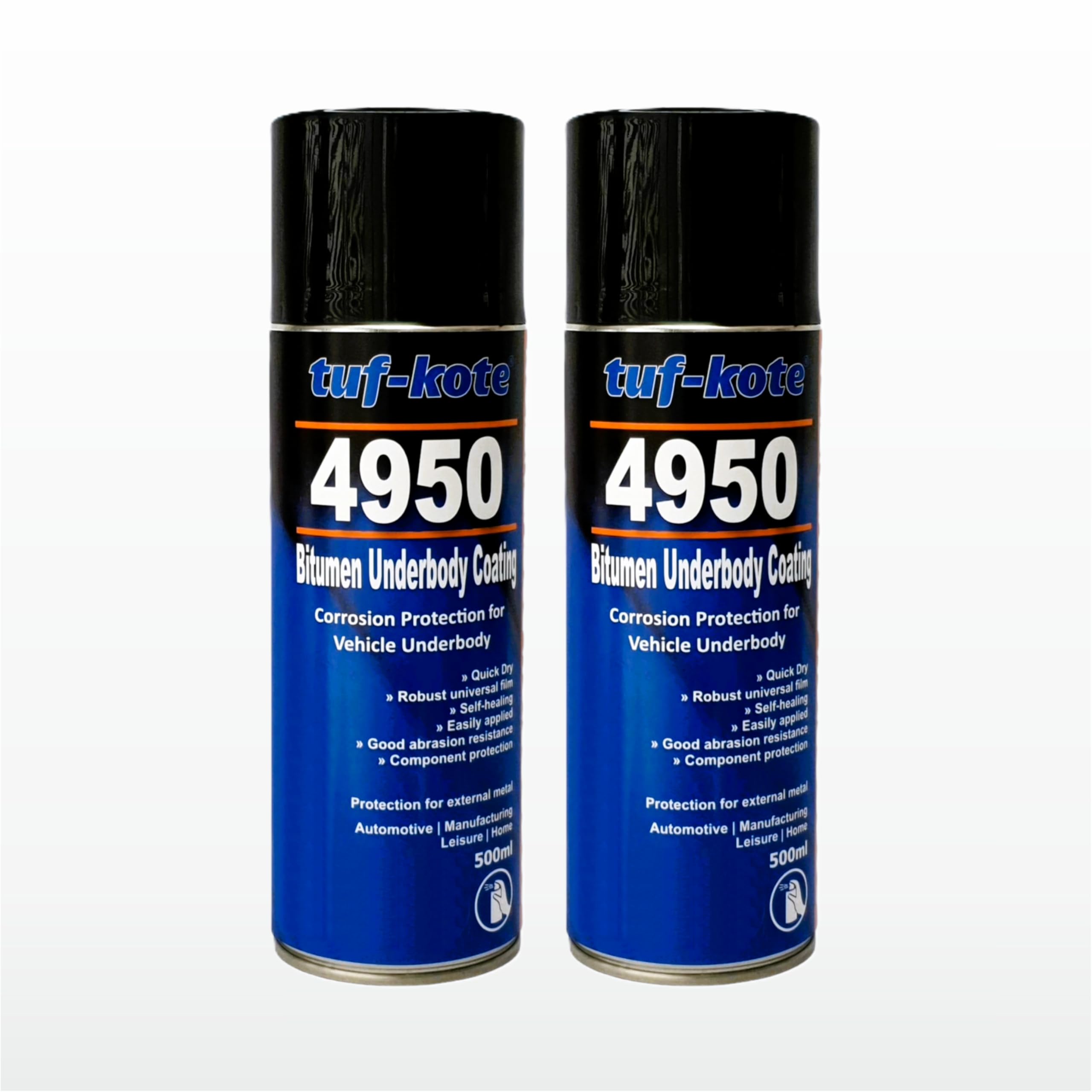 tuf-kote® 4950 Bitumen Based Vehicle Underbody Coating (02 x 500ML Aerosol)