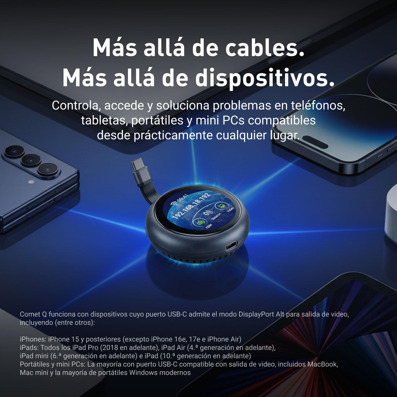GL.iNet Comet Q (GL-RMQ1) KVM de bolsillo, Plug&Play remoto laptop iPhone