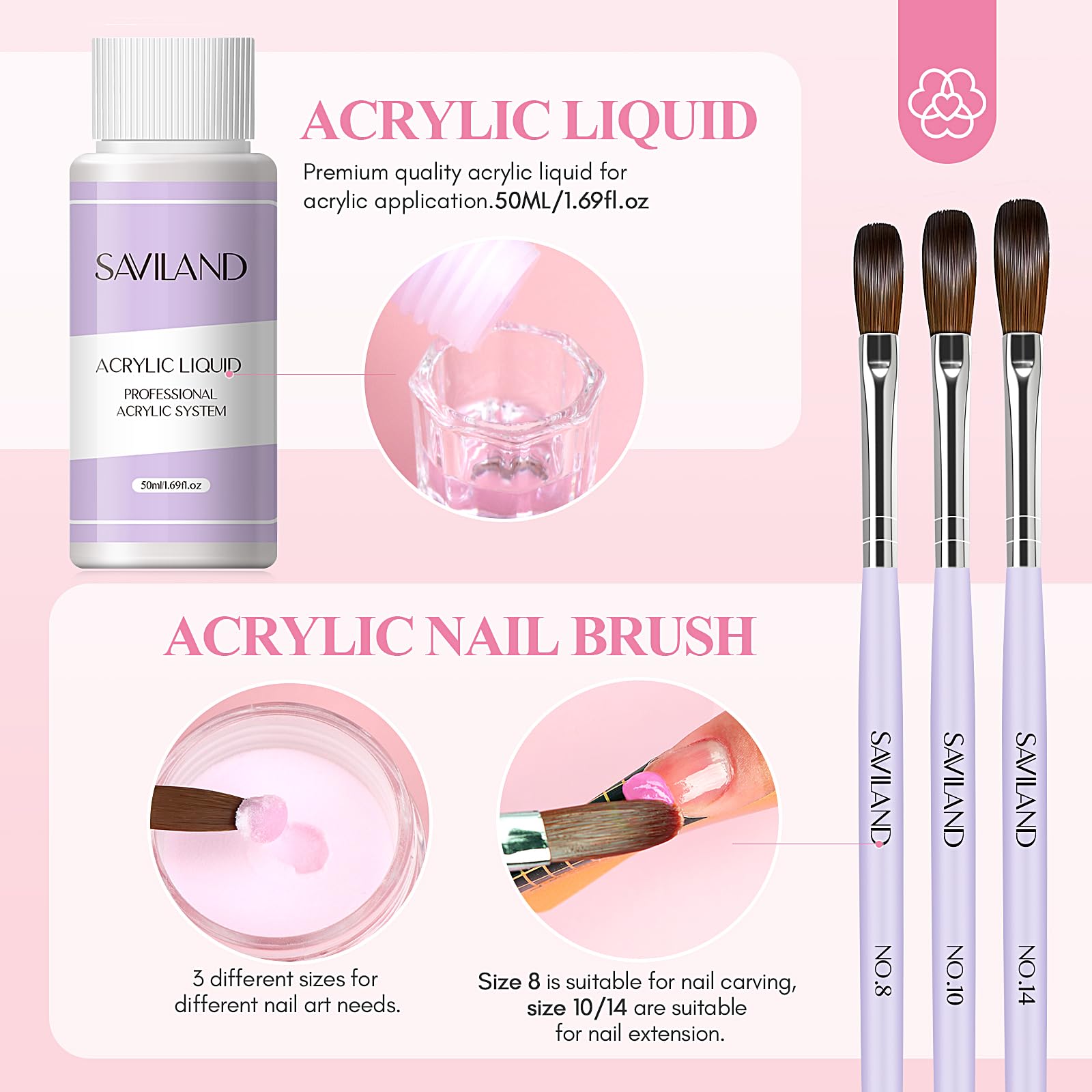 SAVILAND Acrylic Nail Kit for DIY Nail Styling