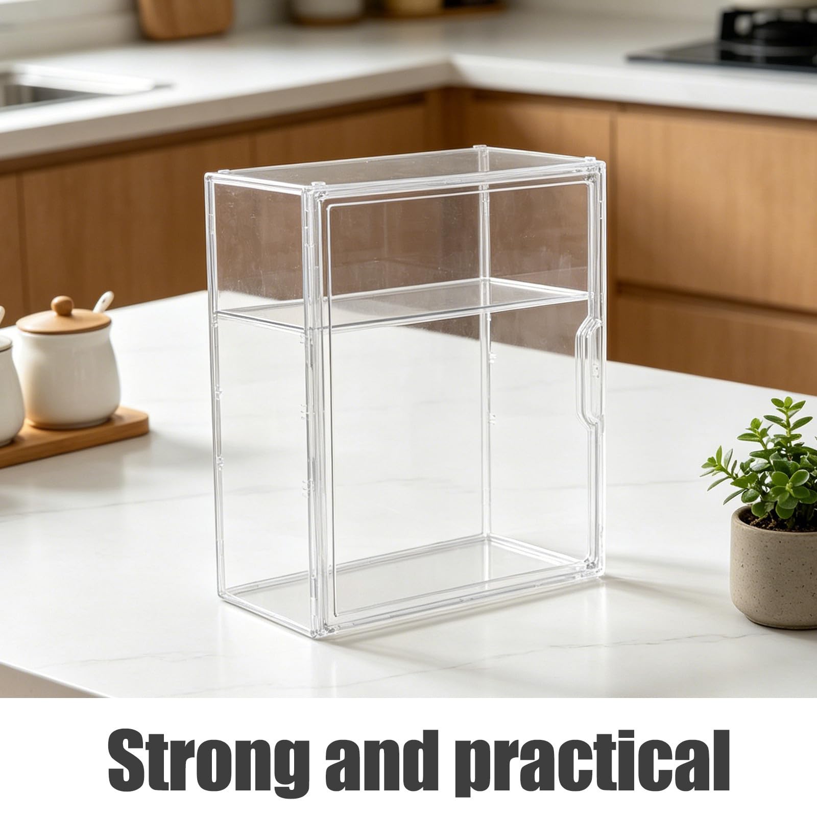 Coffret de Rangement pour Biberons et Accessoires Bébé en Acrylique Transparent 3 Niveaux Empilable, pour Poste de Soin et Organisation Pratique