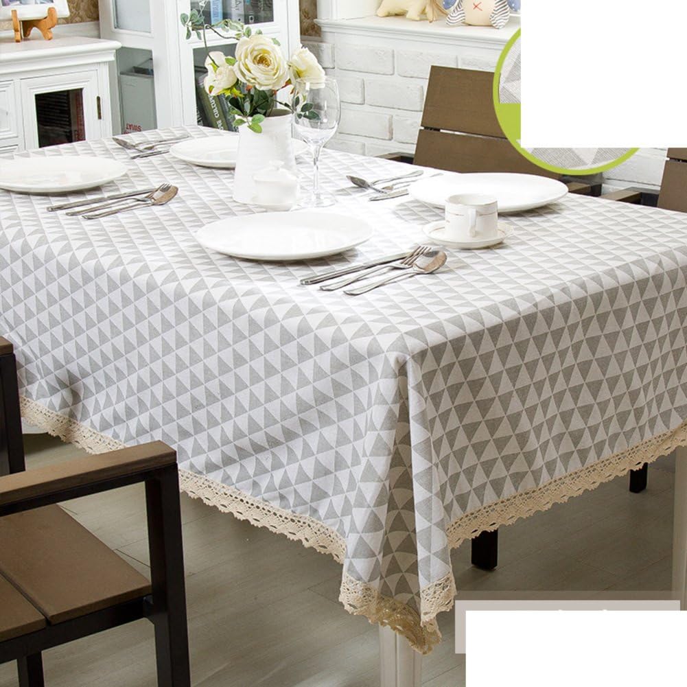 DHYFGFFDRF Tablecloth Simple [modern] Tablecloth Fabrics [rural] Table cloth [lattice] Rectangle Tea table Covering cloth-E 24*24in