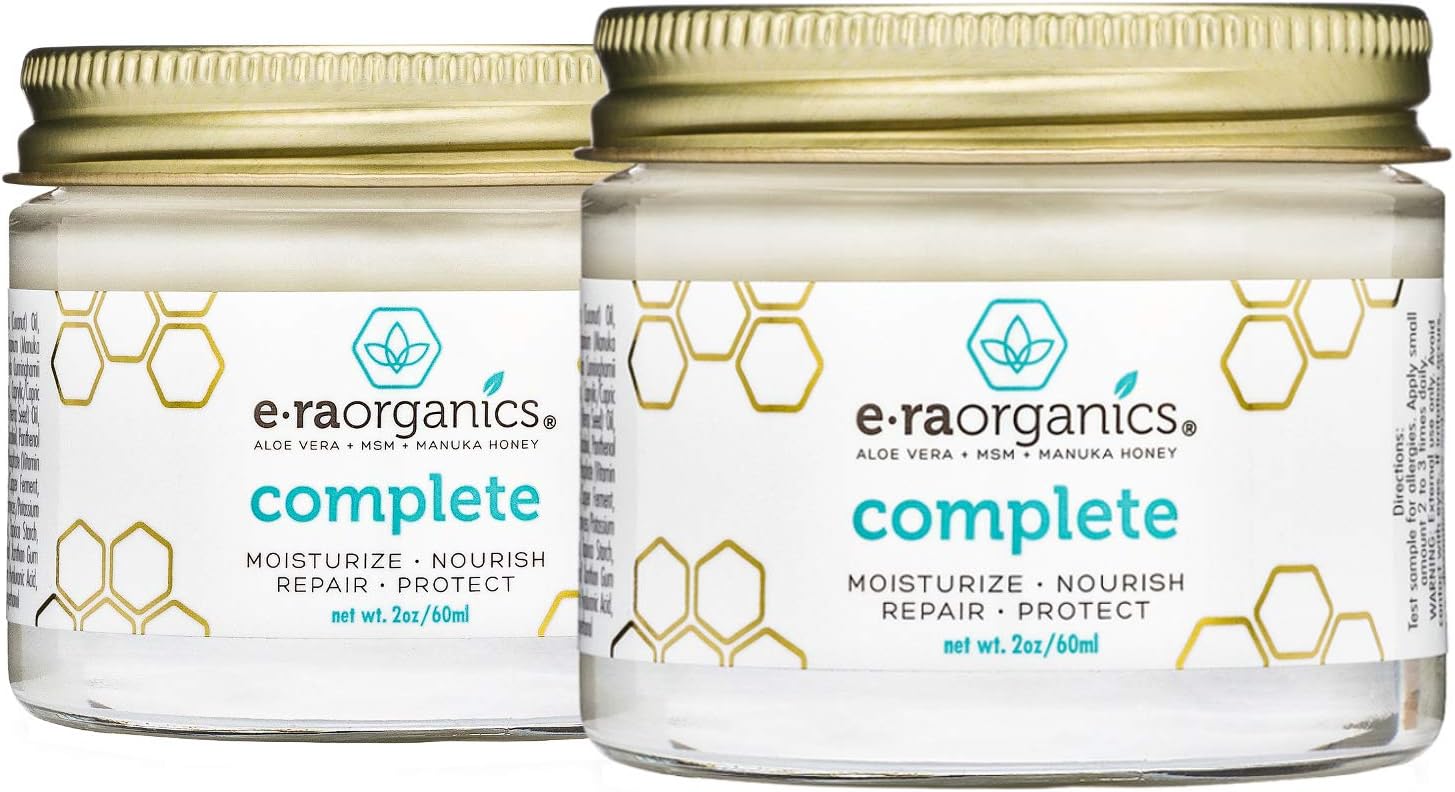 Natural Face Cream Moisturizer Treatment- (2pack) Moisturize, Nourish, Hydrate & Renew 10-In-1 Daily Facial Cream 2oz Era-Organics