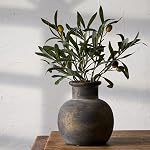 SIDUCAL Ceramic Decorative Flower Vase | 6 Inch Pottery Rustic Farmhouse Vase | Boho Vase for Home Decor | Whitewashed Terracotta Vase for Table, Living Room, Bathroom, Shelf, Mantel Decoration