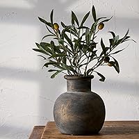 SIDUCAL 6 Inch Ceramic Rustic Farmhouse Vase Bronze Boho Pottery for Home Decor Table Shelf Mantel Living Room Bathroom