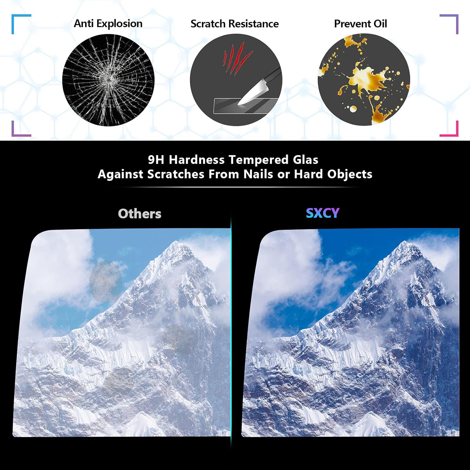 sxcy screen protector for 2022 genesis g70 10 25 inch touch screen protective film tempered glass hd clear 9 hardness navigation display screen cover