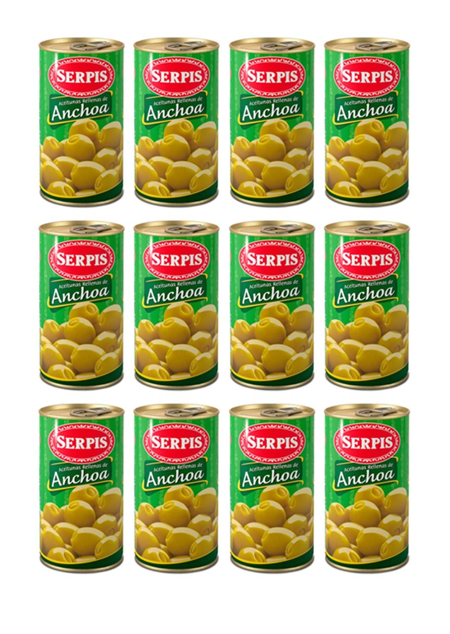 Serpis Olives Farcies Aux Anchois 300 gr Lot De 12