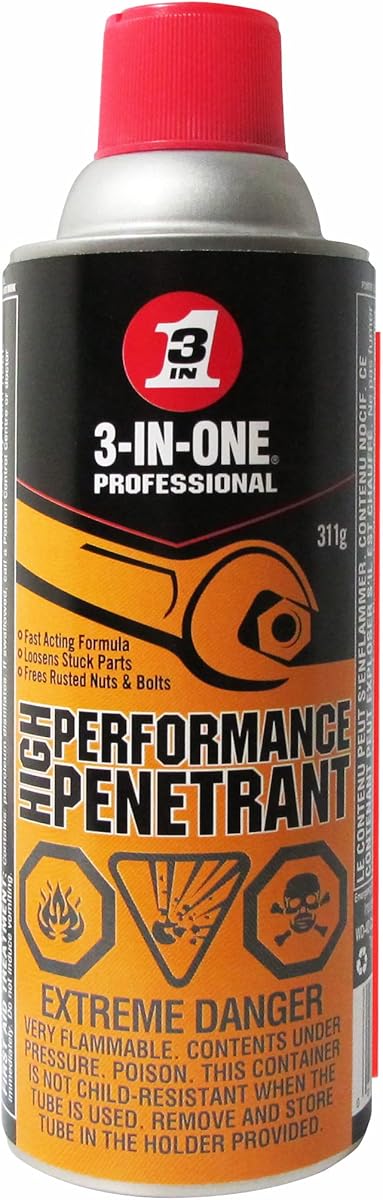 3-IN-ONE Professional High Performance Penetrant 311g | Safe for use on Plastics, Rubber and Metal | 1040 | Single Can\