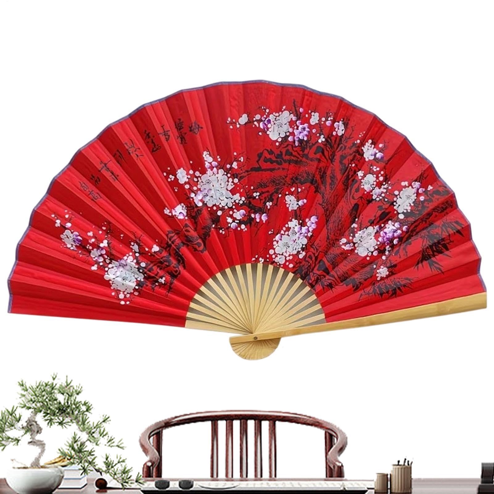 Grande Fan Decorazione Della Parete Stile Cinese Sfondo | Grande ventaglio pieghevole da parete decorazione per musica festival festa performance matrimoni soggiorno studio donne