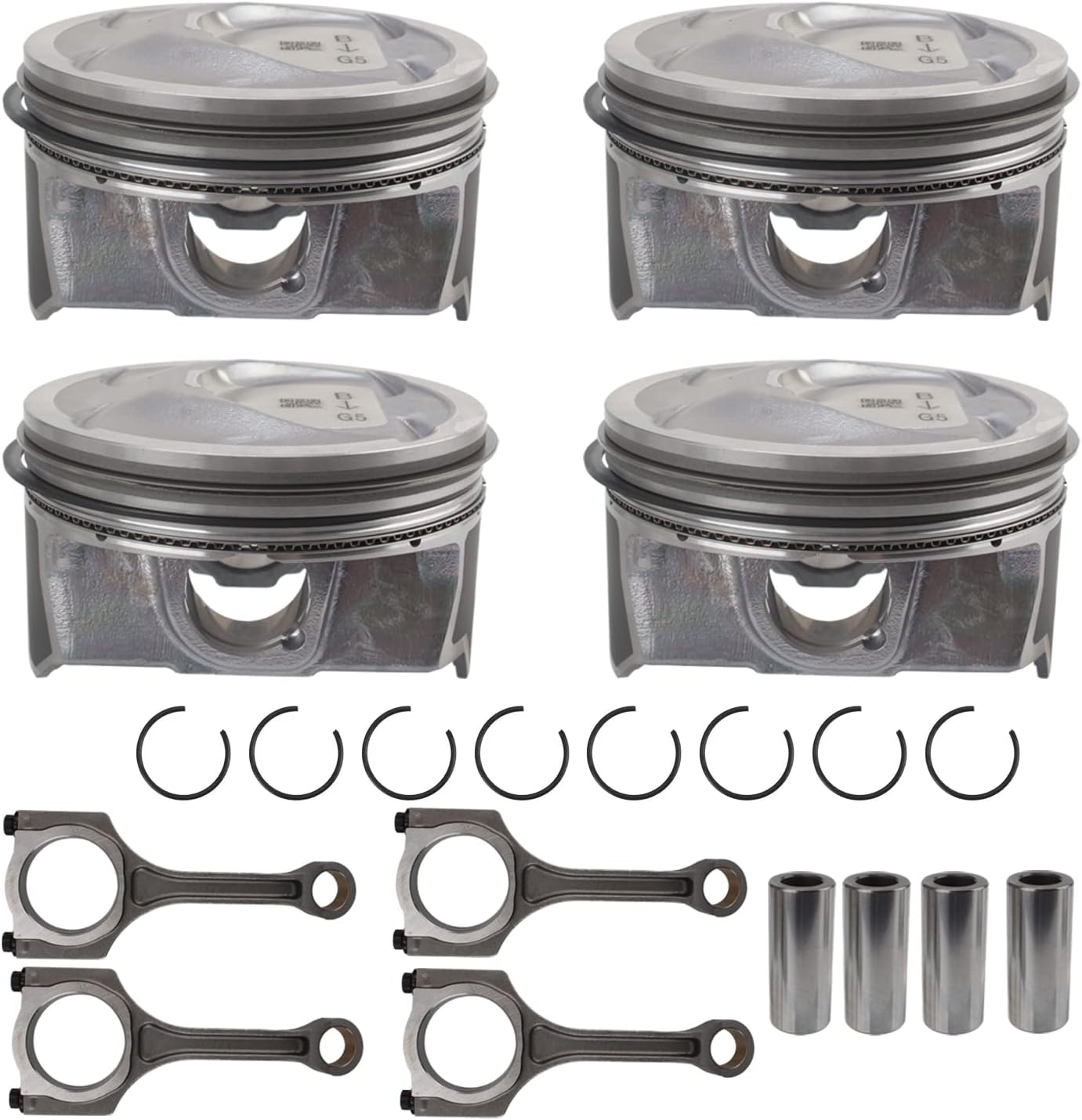 Carbhub Connecting Rod Piston kit for Hy undai Sorento Sonata Optima 2.4L 2011-2019 Replacement Number 23040-25200, 23410-25201, 23040-2G200, 23410-2G201, 23510-2G520 (4 Set)